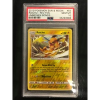 POKEMON CARD PSA 10 RAICHU HOLO UNBROKEN BONDS