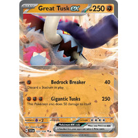Great Tusk ex 123/198 Scarlet and Violet Base Set Holo Ultra Rare Pokemon Card NEAR MINT TCG