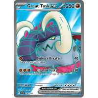 Great Tusk ex 230/198 Scarlet and Violet Base Set Full Art Holo Secret Rare Pokemon Card NEAR MINT TCG