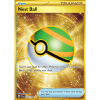 Nest Ball 255/198 Scarlet and Violet Base Set Gold Secret Rare Holo Pokemon Card NEAR MINT TCG