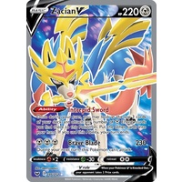 Zacian V 195/202 SWSH Base Set Holo Ultra Rare Full Art Pokemon Card NEAR MINT TCG