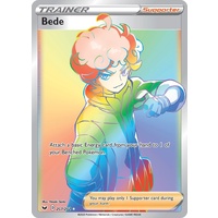 Bede 207/202 SWSH Base Set Holo Hyper Rainbow Rare Full Art Pokemon Card NEAR MINT TCG