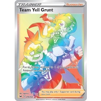 Team Yell Grunt 210/202 SWSH Base Set Holo Hyper Rainbow Rare Full Art Pokemon Card NEAR MINT TCG