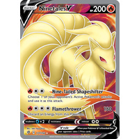 Ninetales V 177/192 SWSH Rebel Clash Holo Ultra Rare Full Art Pokemon Card NEAR MINT TCG