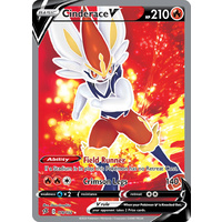 Cinderace V 178/192 SWSH Rebel Clash Holo Ultra Rare Full Art Pokemon Card NEAR MINT TCG