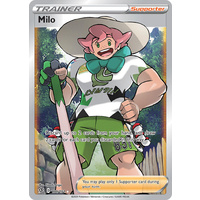 Milo 190/192 SWSH Rebel Clash Holo Ultra Rare Full Art Trainer Pokemon Card NEAR MINT TCG
