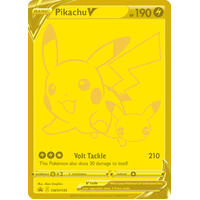 Pikachu V SWSH145 GOLD Black Star Promo Pokemon Card NEAR MINT TCG