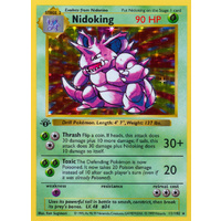 Nidoking 11/102 Base Set 1st Edition Shadowless Holo Rare Pokemon Card NEAR MINT TCG