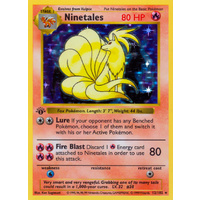 Ninetales 12/102 Base Set 1st Edition Shadowless Holo Rare Pokemon Card NEAR MINT TCG