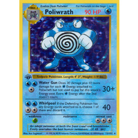 Poliwrath 13/102 Base Set 1st Edition Shadowless Holo Rare Pokemon Card NEAR MINT TCG
