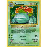 Venusaur 15/102 Base Set 1st Edition Shadowless Holo Rare Pokemon Card NEAR MINT TCG