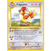 Pidgeotto 22/102 Base Set 1st Edition Shadowless Rare Pokemon Card NEAR MINT TCG