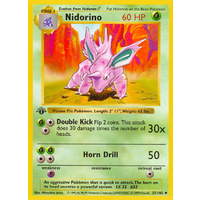 Nidorino 37/102 Base Set 1st Edition Shadowless Uncommon Pokemon Card NEAR MINT TCG