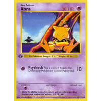 Abra 43/102 Base Set 1st Edition Shadowless Common Pokemon Card NEAR MINT TCG