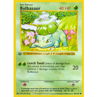 Bulbasaur 44/102 Base Set 1st Edition Shadowless Common Pokemon Card NEAR MINT TCG