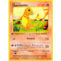 Charmander 46/102 Base Set 1st Edition Shadowless Common Pokemon Card NEAR MINT TCG