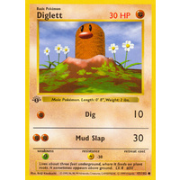 Diglett 47/102 Base Set 1st Edition Shadowless Common Pokemon Card NEAR MINT TCG