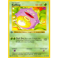 Koffing 51/102 Base Set 1st Edition Shadowless Common Pokemon Card NEAR MINT TCG