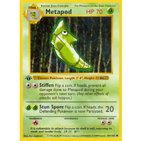 Metapod 54/102 Base Set 1st Edition Shadowless Common Pokemon Card NEAR MINT TCG