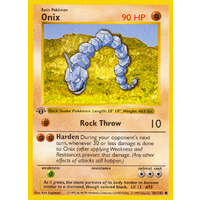 Onix 56/102 Base Set 1st Edition Shadowless Common Pokemon Card NEAR MINT TCG