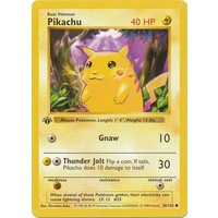 Pikachu RED CHEEKS MISPRINT 58/102 Base Set 1st Edition Shadowless Common Pokemon Card NEAR MINT TCG