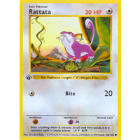 Rattata 61/102 Base Set 1st Edition Shadowless Common Pokemon Card NEAR MINT TCG