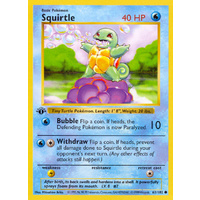 Squirtle 63/102 Base Set 1st Edition Shadowless Common Pokemon Card NEAR MINT TCG