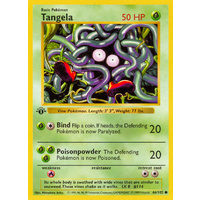 Tangela 66/102 Base Set 1st Edition Shadowless Common Pokemon Card NEAR MINT TCG