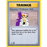 Imposter Professor Oak 73/102 Base Set 1st Edition Shadowless Rare Trainer Pokemon Card NEAR MINT TCG