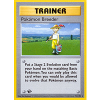Pokemon Breeder 76/102 Base Set 1st Edition Shadowless Rare Trainer Pokemon Card NEAR MINT TCG