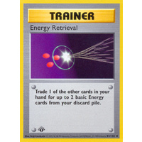 Energy Retrieval 81/102 Base Set 1st Edition Shadowless Uncommon Trainer Pokemon Card NEAR MINT TCG