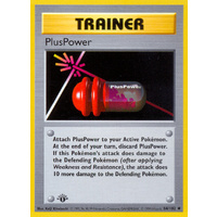Pluspower 84/102 Base Set 1st Edition Shadowless Uncommon Trainer Pokemon Card NEAR MINT TCG