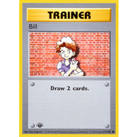 Bill 91/102 Base Set 1st Edition Shadowless Common Trainer Pokemon Card NEAR MINT TCG