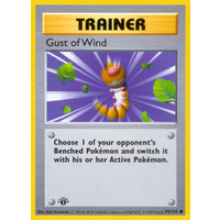 Gust of Wind 93/102 Base Set 1st Edition Shadowless Common Trainer Pokemon Card NEAR MINT TCG