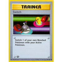 Switch 95/102 Base Set 1st Edition Shadowless Common Trainer Pokemon Card NEAR MINT TCG