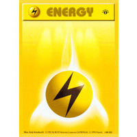 Lightning Energy 100/102 Base Set 1st Edition Shadowless Common Pokemon Card NEAR MINT TCG