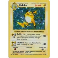 Raichu 14/102 Base Set Shadowless Holo Rare Pokemon Card NEAR MINT TCG