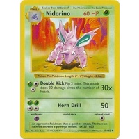 Nidorino 37/102 Base Set Shadowless Uncommon Pokemon Card NEAR MINT TCG