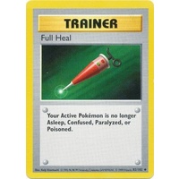 Full Heal 82/102 Base Set Shadowless Uncommon Trainer Pokemon Card NEAR MINT TCG