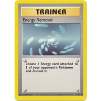 Energy Removal 92/102 Base Set Unlimited Common Trainer Pokemon Card NEAR MINT TCG