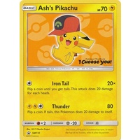 Ash's Pikachu SM110 Black Star Promo Pokemon Card NEAR MINT TCG