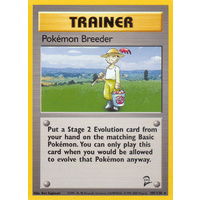 Pokemon Breeder 105/130 Base Set 2 Rare Trainer Pokemon Card NEAR MINT TCG