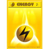 Lightning Energy 128/130 Base Set 2 Uncommon Pokemon Card NEAR MINT TCG