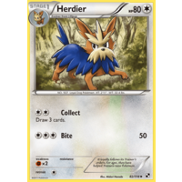 Herdier 82/114 BW Base Set Uncommon Pokemon Card NEAR MINT TCG
