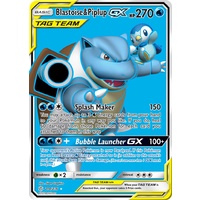 Blastoise & Piplup GX 214/236 SM Cosmic Eclipse Holo Ultra Rare Full Art Pokemon Card NEAR MINT TCG