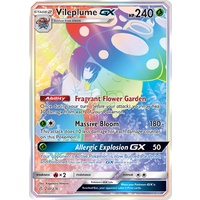 Vileplume GX 250/236 SM Cosmic Eclipse Holo Hyper Rainbow Rare Full Art Pokemon Card NEAR MINT TCG