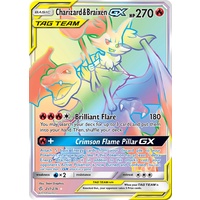 Charizard & Braixen GX 251/236 SM Cosmic Eclipse Holo Hyper Rainbow Rare Full Art Pokemon Card NEAR MINT TCG