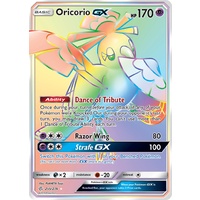 Oricorio GX 255/236 SM Cosmic Eclipse Holo Hyper Rainbow Rare Full Art Pokemon Card NEAR MINT TCG