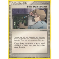 Bill's Maintenance 71/100 EX Crystal Guardians Uncommon Trainer Pokemon Card NEAR MINT TCG
