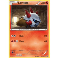 Larvesta 20/108 BW Dark Explorers Common Pokemon Card NEAR MINT TCG
